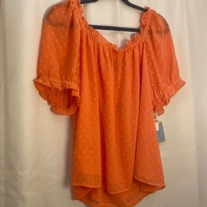 CeCe woman’s size 1x coral top.